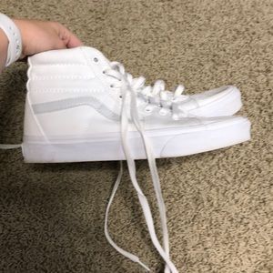 Women’s White High Top Vans